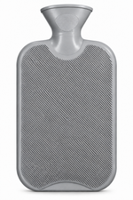 Bouillotte à Eau Chaude 2 L en Caoutchouc – Bouillotte Réutilisable avec Surface Rainurée