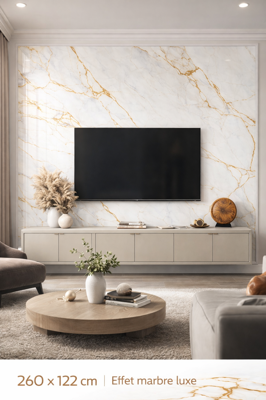 Panneaux muraux  effet MARBRE  Revêtement  mural LUNA GOLD