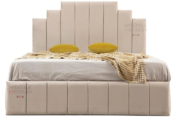 Cadre de Lit NATURA BEIGE - Velours