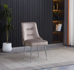 Lot de 2 chaises luxury ZIP en velours pieds Chromés et Or