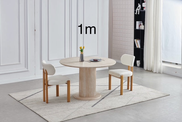 Table à manger ronde AXEL Travertin