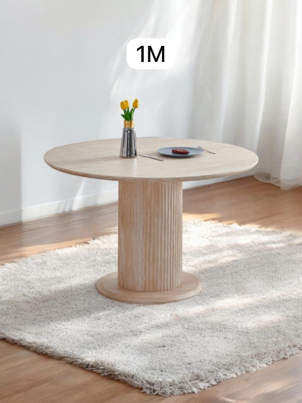 Table à manger ronde AXEL Travertin