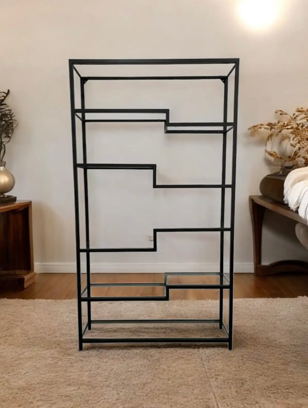 Bibliothèque étagère Noir Mat 08N  100x30x180 cm