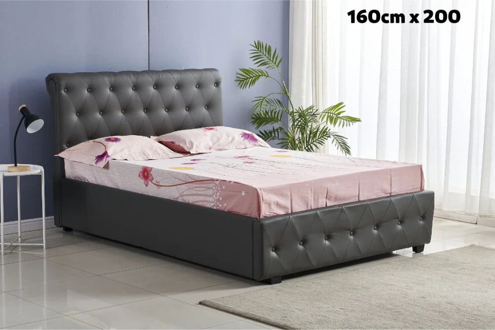 Lit 2 places 160x200 cm COCTO simili cuir sommier inclus