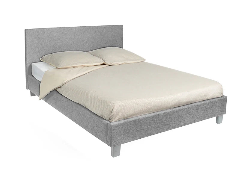 Lit 2 places 140x190 cm KELIA tissu sommier inclus