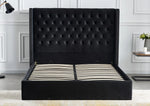 Lit COFFRE 2 places 180X200 cm cm CLOUTE velours