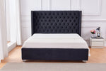 Lit double 180X200 cm PRINCESSE velours sommier inclus