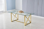 Table à manger KENSY 6 à 8 personnes verre transparent 180x90 cm