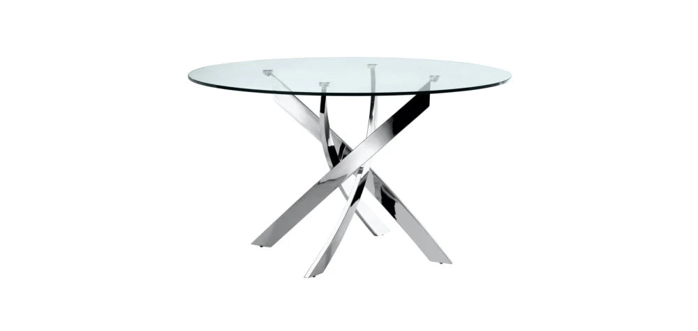 Table à manger ronde JESSICA chrome 100 cm 4 Personnes