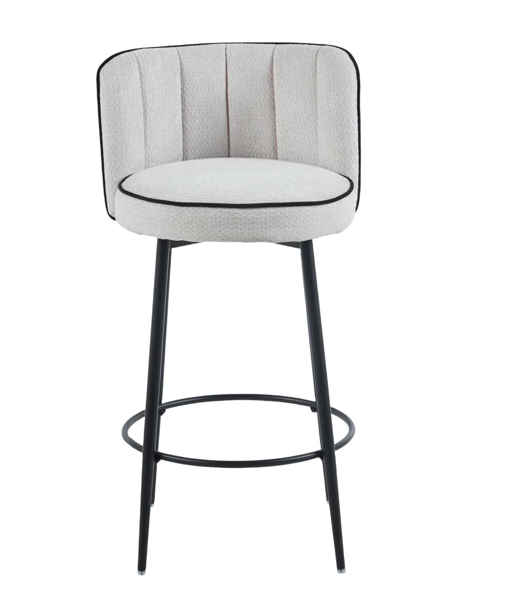 Lot de 2 tabourets de bar CATHY pied métal noir