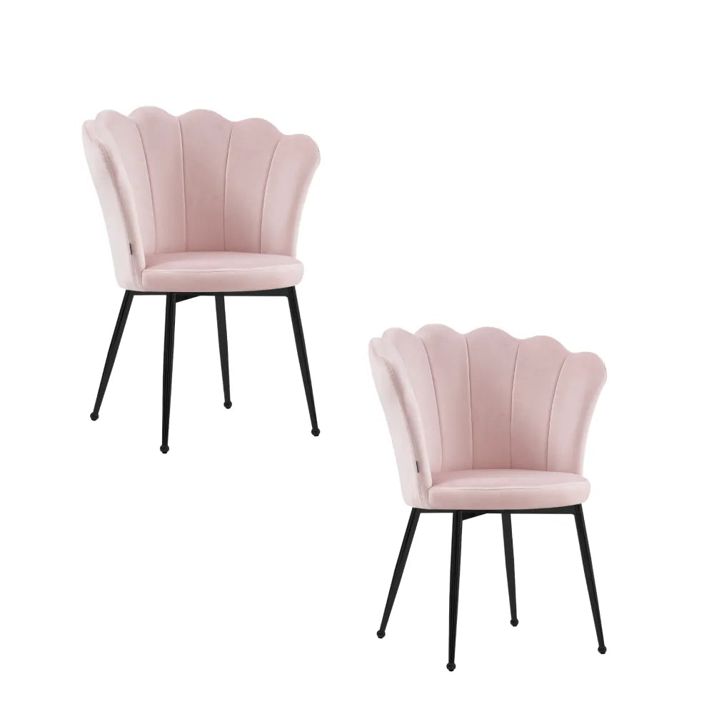 Lot de chaises NYMPHEA pieds métal noir assise Velours
