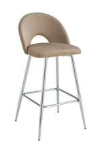Lot de 2 tabourets de bar TEDDY pied chrome velours