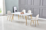 Table à manger AGNES bois effet marbré 150x90 cm