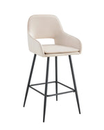 Lot de 2 tabourets de bar ATHENA pied métal noir velours