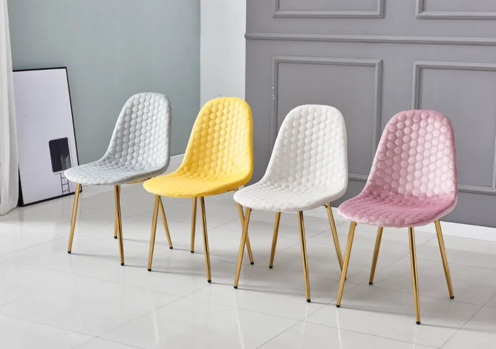 Lot de chaises Scandinaves ABEILLE Gold velours