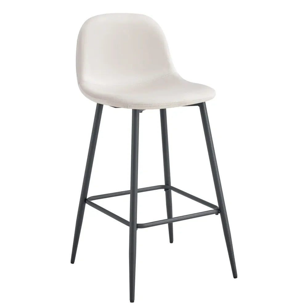 Lot de 2 tabourets de bar SCANDINAVE velours