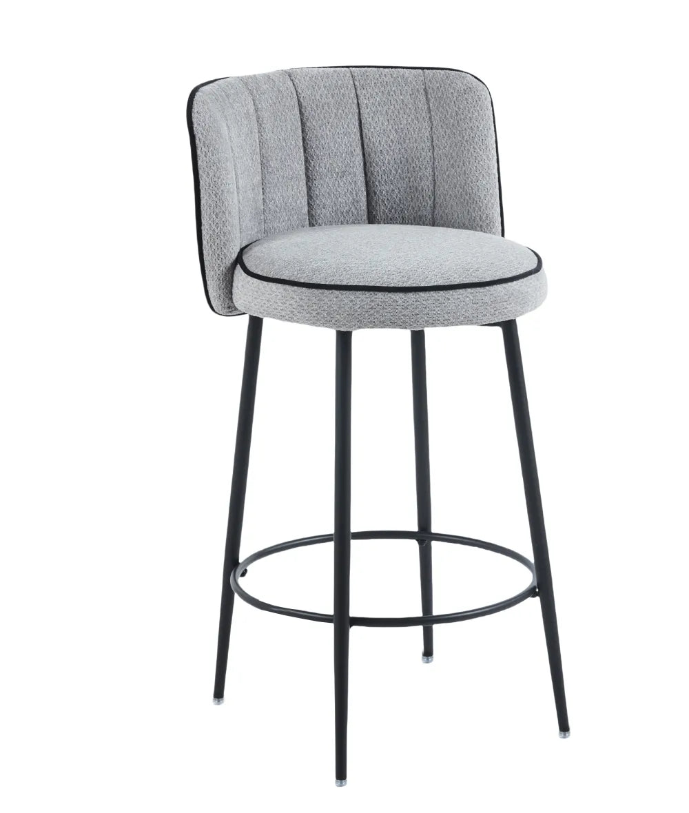 Lot de 2 tabourets de bar CATHY pied métal noir