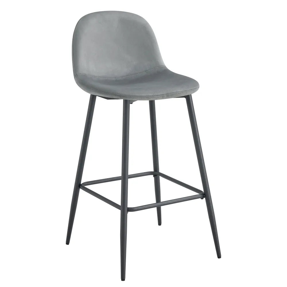 Lot de 2 tabourets de bar SCANDINAVE velours
