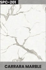 SPC 201 Plaque  mural MAT Effet marbre carrara  –  600 x 1200 mm