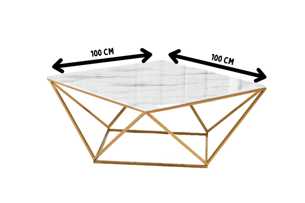 Table basse carrée ALINA XXL gold