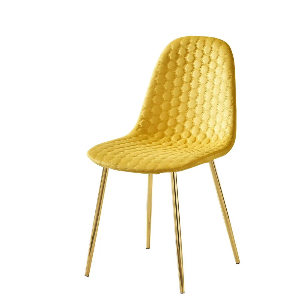 Lot de chaises Scandinaves ABEILLE Gold velours